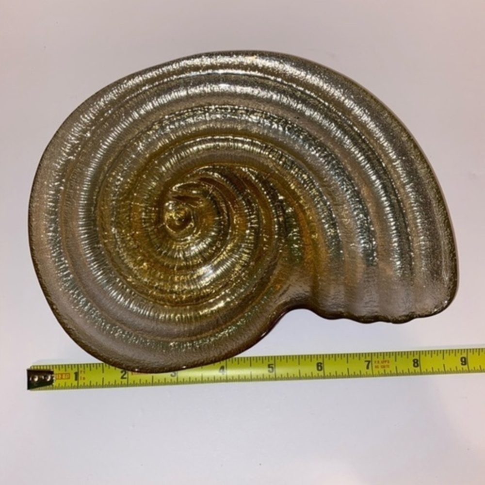 Gold Nautilus Shell Decorative Plate | 9 Inch Luxury Home Decor